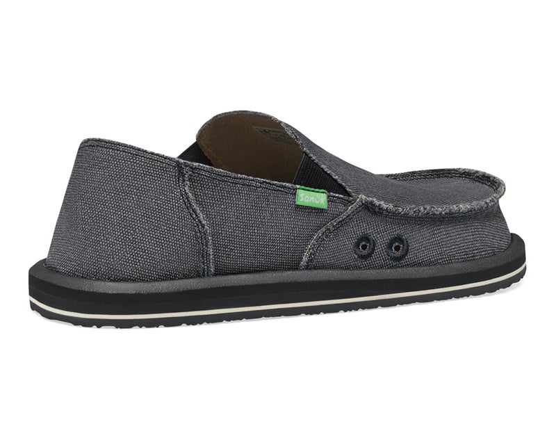 Sanuk Mens Vagabond Sidewalk Surfer | High Rebound Comfort Footbed | Slip On Shoes for Men | Men's Slip-on Loafers, Charcoal, 12 - Image 4